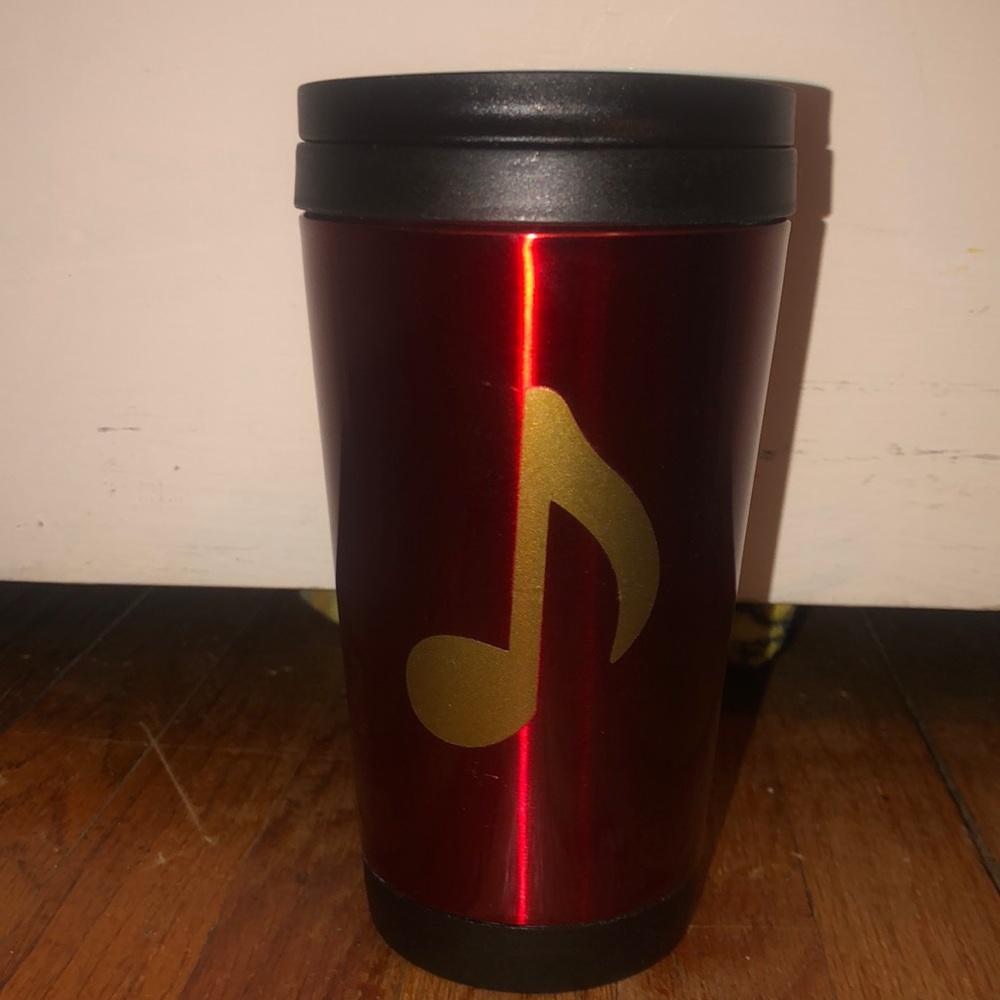 Red Stainless Steel Music Note Cup